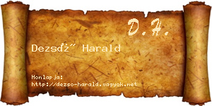 Dezső Harald névjegykártya